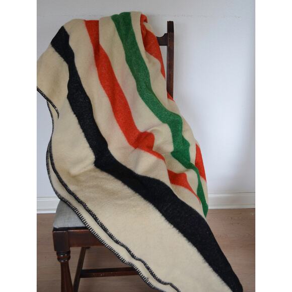 Vintage Other - Vintage Wool Striped Multicolor Camp Blanket